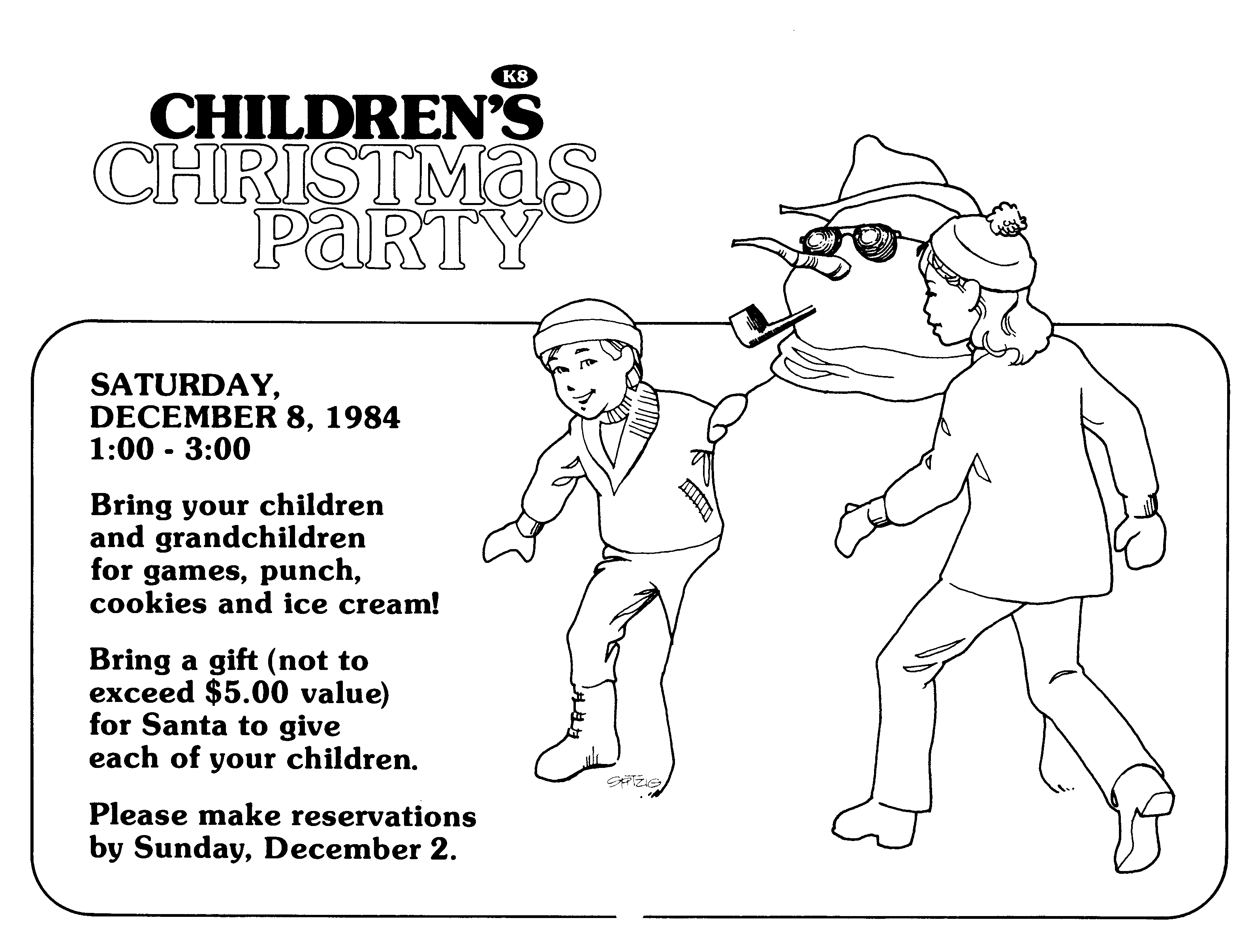 A flier for a children's Christmas party at a country club.