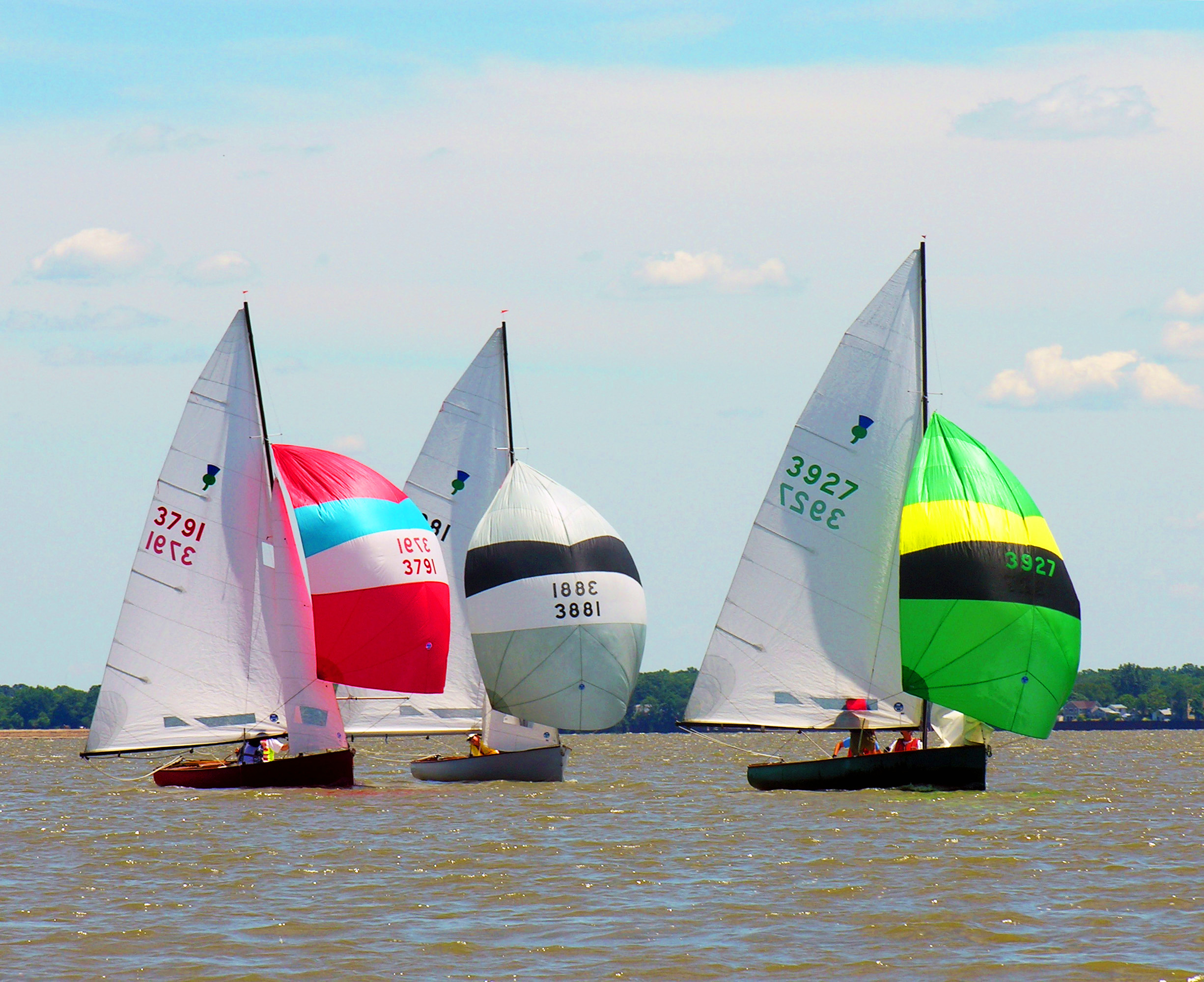 Sailboats on the Delaware River.