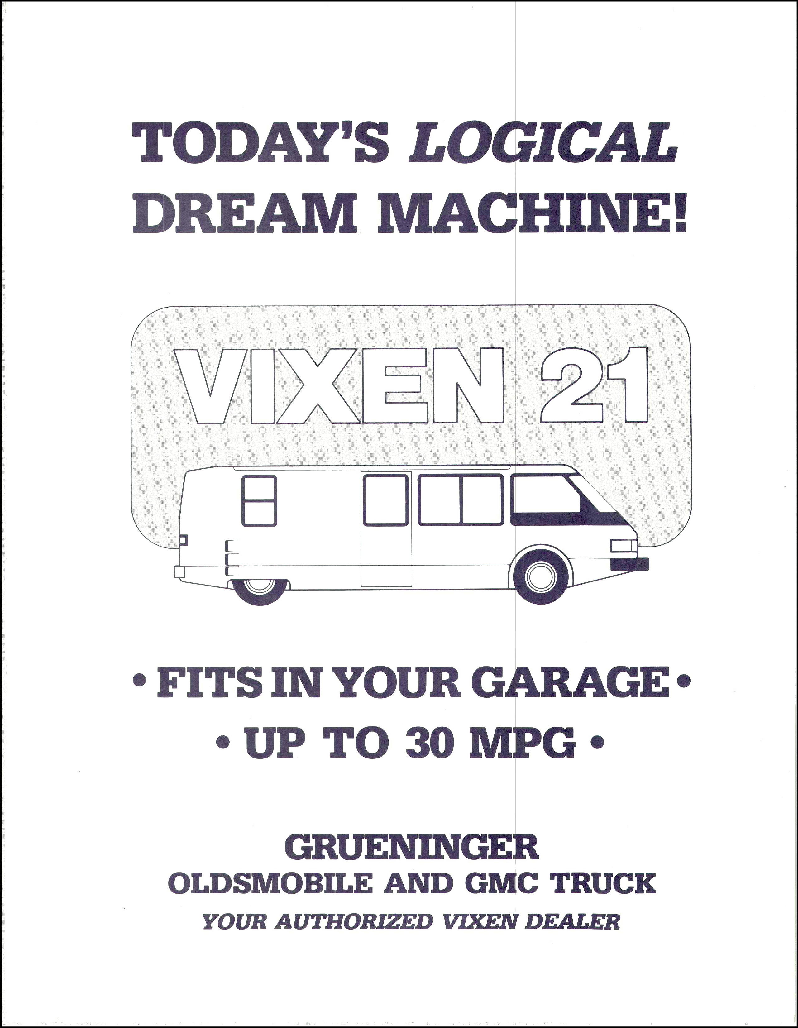 Motor-home brochure, front page.